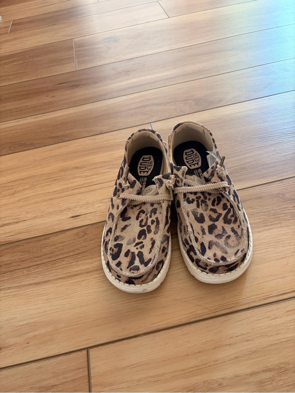 Hey Dude Women's Leopard Print Slip-On Sneakers - Tan/Black